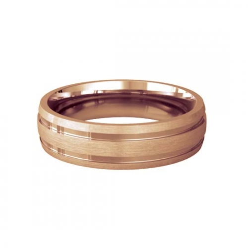Patterned Designer Rose Gold Wedding Ring - Dedique